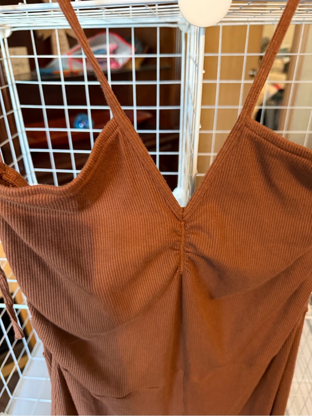 aerie Rust-Brown Spaghetti-Strap Jumpsuit - Picture 3 of 4